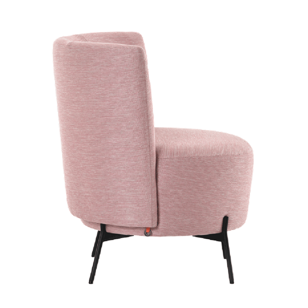 Fauteuil avec dossier bas et pieds métalliques