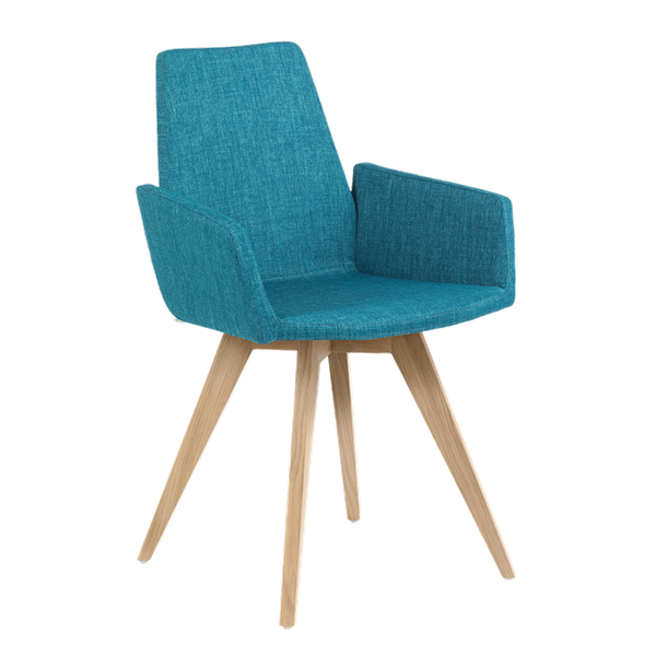 Chaise avec accoudoirs avec pieds bois