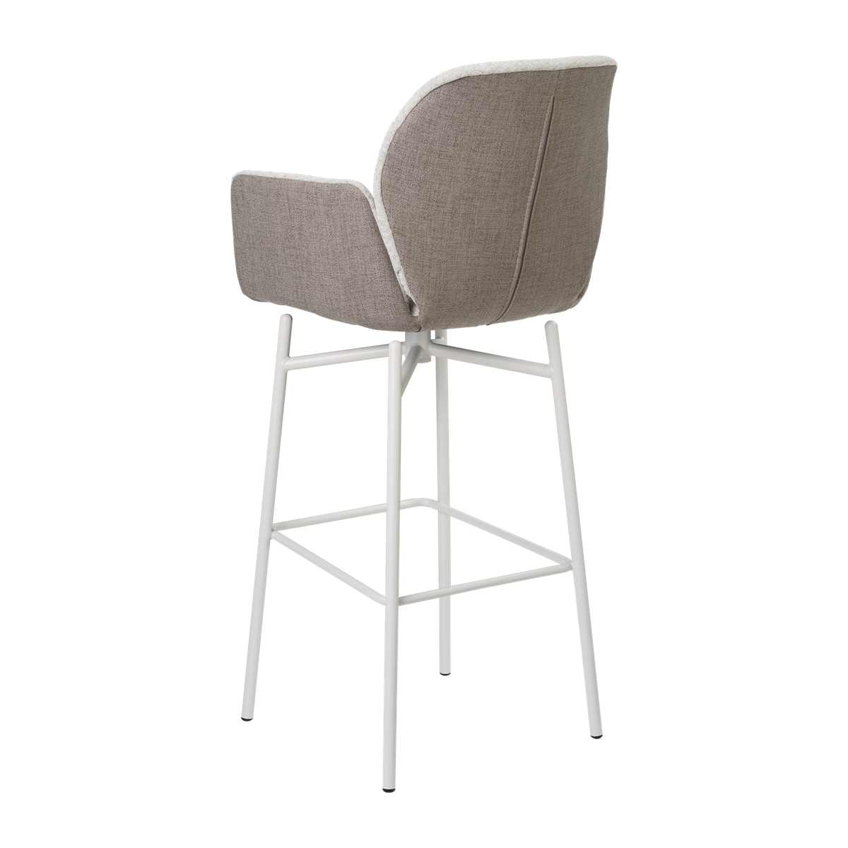 Chaise de bar avec accoudoirs et pieds bois, bicolore