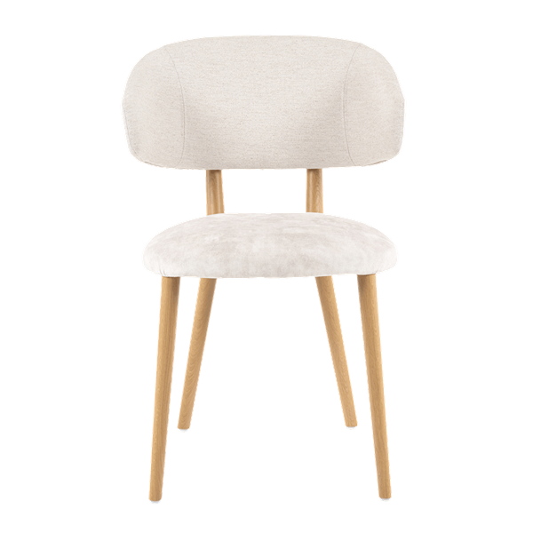 Chaise avec accoudoirs et pieds bois, bicolore