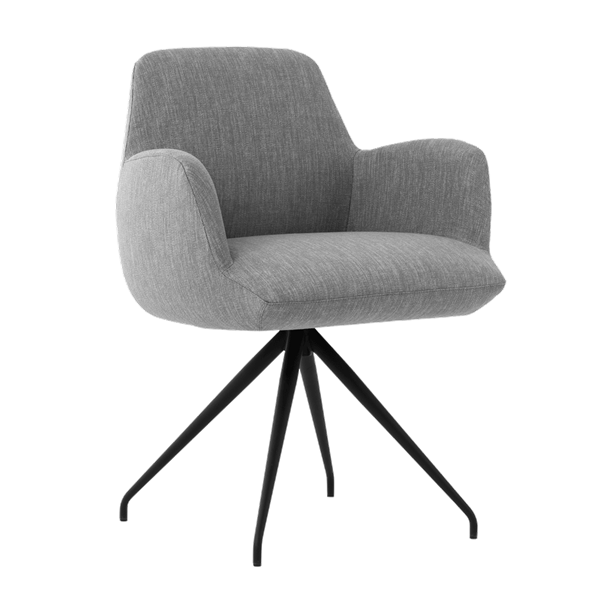 Chaise avec accoudoirs et pieds métalliques