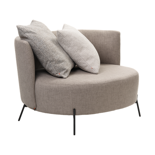 Fauteuil avec dossier bas et pieds métalliques