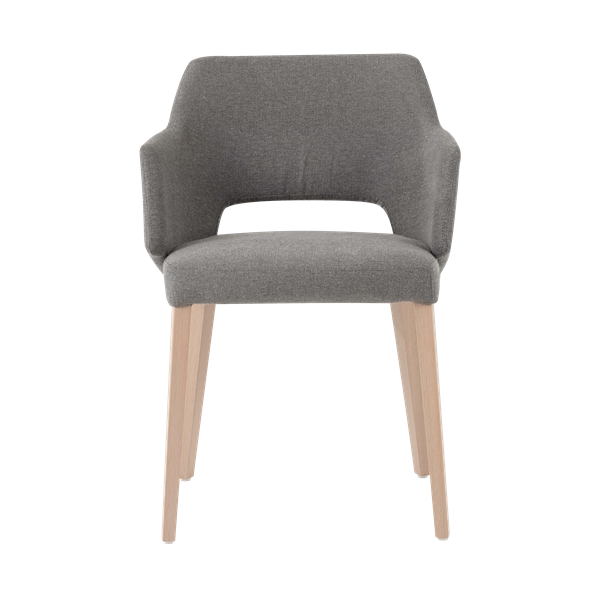 Chaise avec accoudoirs et pieds bois